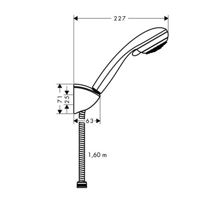 Bild von HANSGROHE Crometta 85 Brausehalterset Vario mit Brauseschlauch 160 cm #27559000 - Chrom