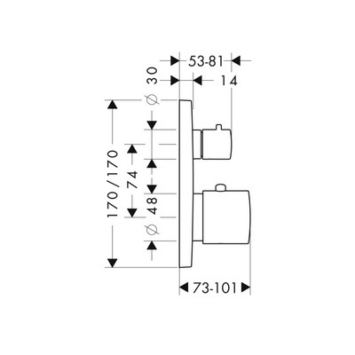 Bild von HANSGROHE AXOR Citterio M Thermostat Unterputz mit Ab- und Umstellventil #34725000 - Chrom