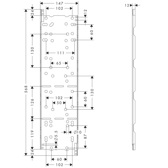 Bild von HANSGROHE AXOR ShowerSolutions Montageplatte #10973180