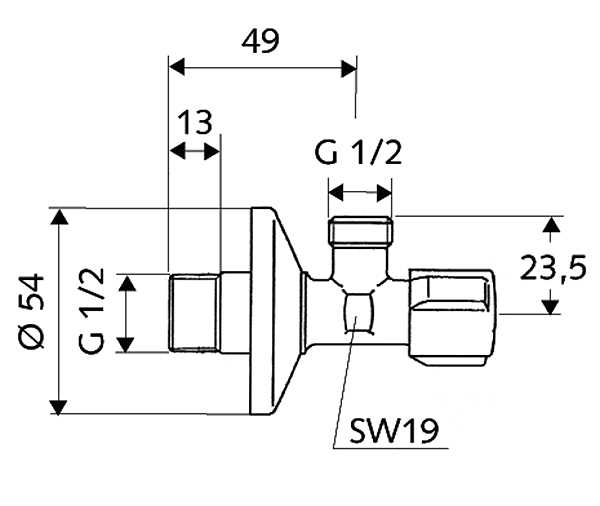 Picture of SCHELL COMFORT angle valve with regulating function 052170699 chrome