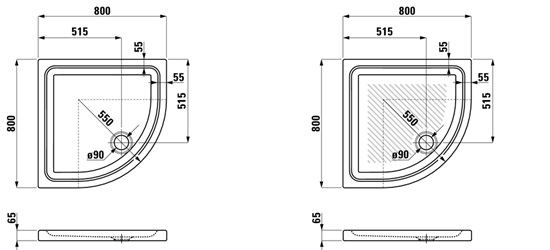 
LAUFEN MERANO Duschwanne 80cm H852953000000 - weiß