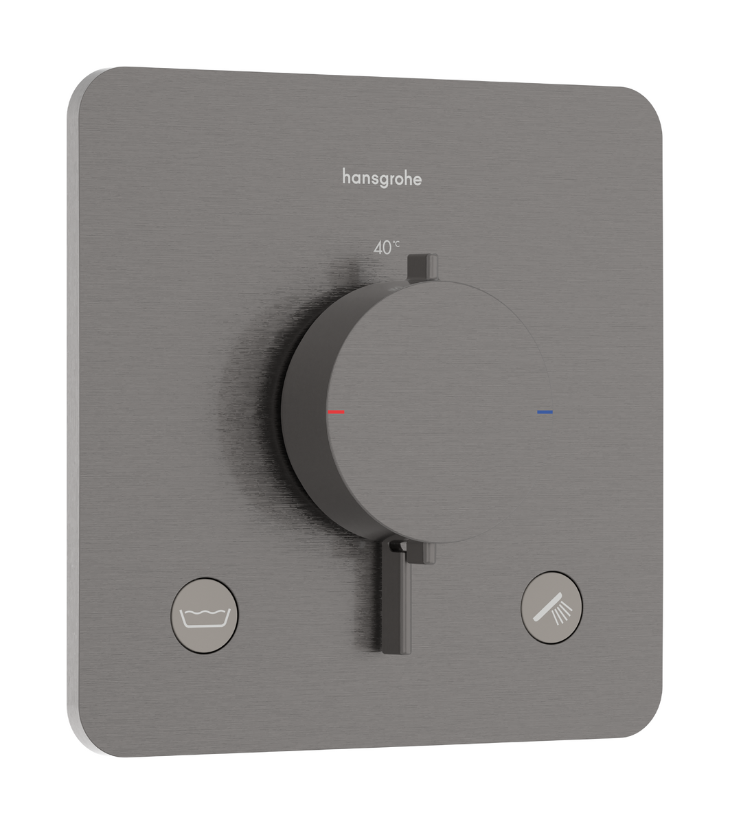 Bild von HANSGROHE Ecostat Comfort Q Thermostat Unterputz für 2 Verbraucher mit integrierter Sicherungskombination nach EN1717 #33717340 - Brushed Black Chrome