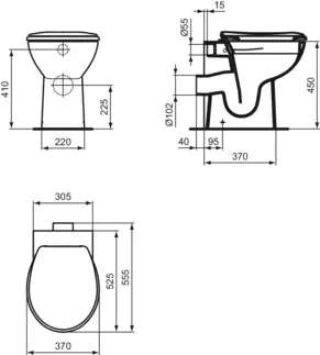 IDEAL STANDARD CONTOUR 21 - MEDICAL & CARE - Sandwich Sitz 370x445x40 mm in weiß glänzend #K712101 - Weiß (Alpin), Bild 3