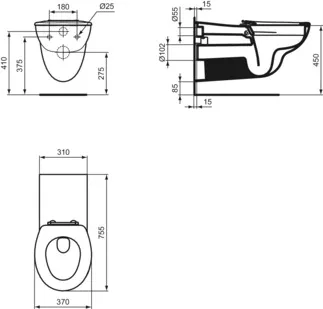 IDEAL STANDARD CONTOUR 21 - MEDICAL & CARE - Sitzring 370x445x33 mm in weiß glänzend #K712201 - Weiß (Alpin), Bild 5