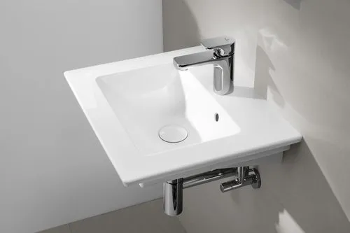 Bild von VILLEROY BOCH Venticello Handwaschbecken, 500 x 420 x 150 mm, Weiß Alpin CeramicPlus, mit Überlauf #412450R1