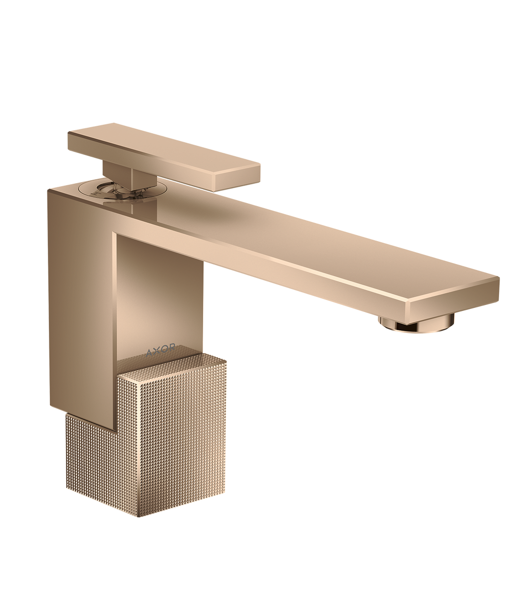 HANSGROHE AXOR Edge Einhebel-Waschtischmischer 130 mit Push-Open Ablaufgarnitur - Diamantschliff #46011300 - Polished Red Gold