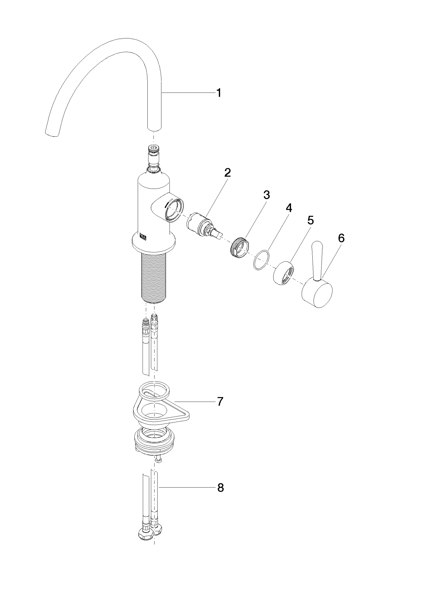 DORNBRACHT VAIA Einhebelmischer - Platin gebürstet #33800809-06