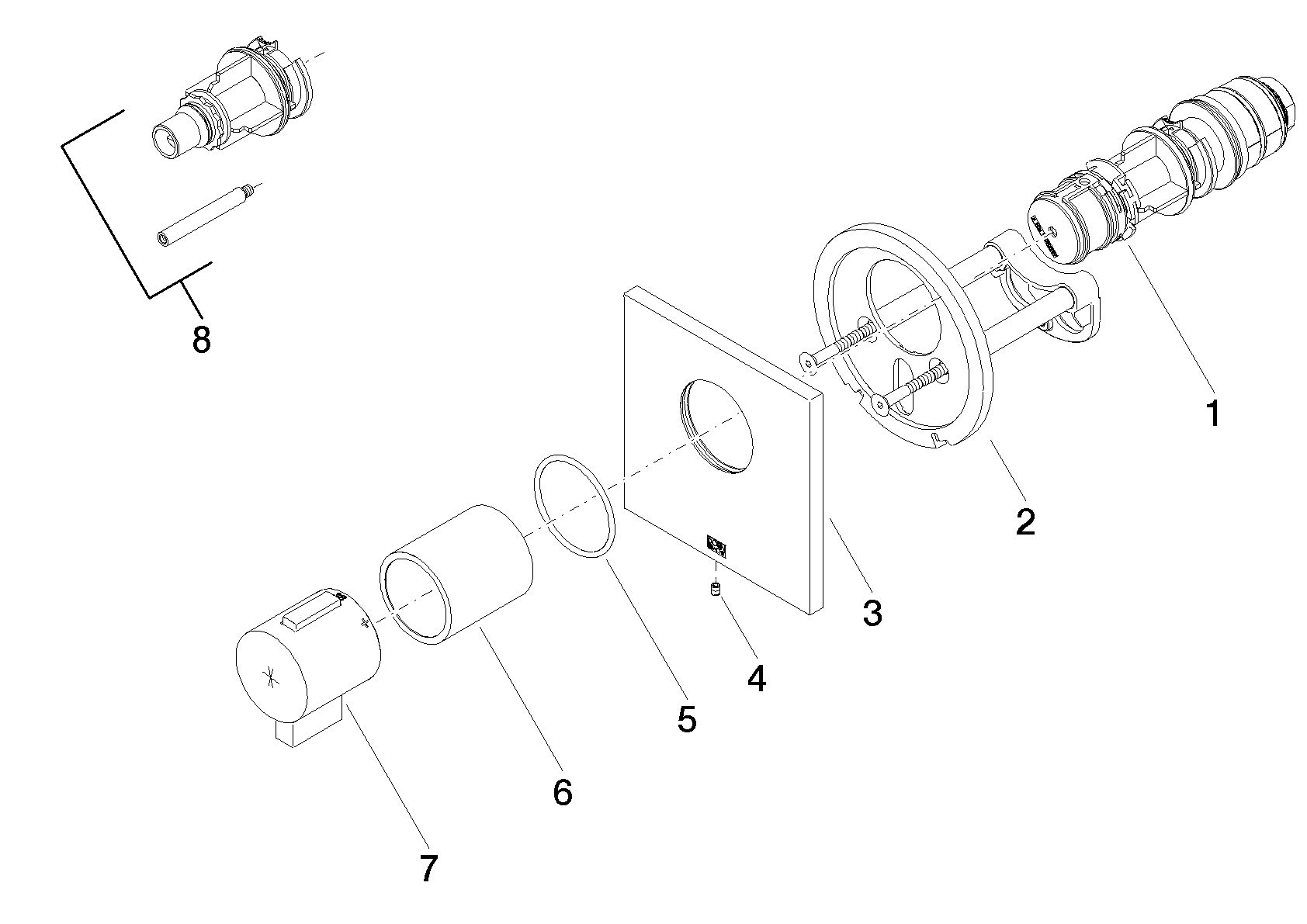 DORNBRACHT xTOOL UP-Thermostat ohne Mengenregulierung 3/4" - Messing gebürstet (23kt Gold) #36503985-28