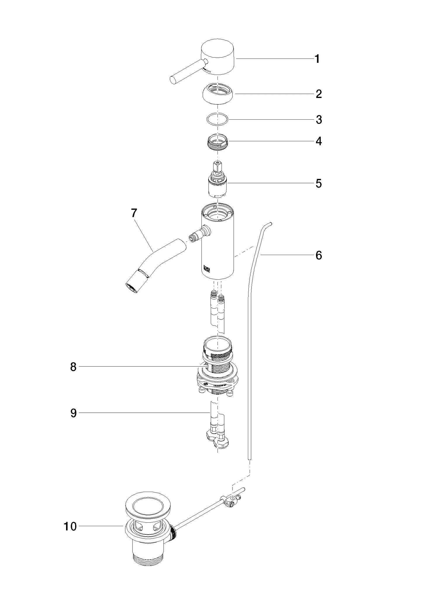 DORNBRACHT META Bidet-Einhandbatterie mit Ablaufgarnitur - Schwarz matt #33600660-33