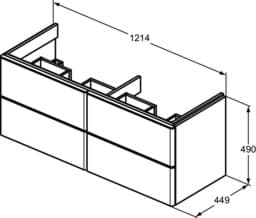 Bild von IDEAL STANDARD Strada II 1200mm wall mounted vanity unit with 2 drawers, matt anthracite Matt Anthracite T4298Y2