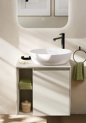 Bild von VILLEROY BOCH Artis Aufsatzwaschbecken, 480 x 325 x 135 mm, Stone White CeramicPlus, ohne Überlauf #438848RW