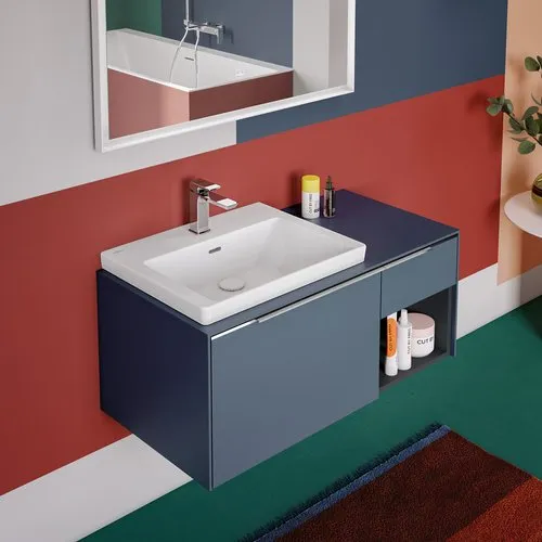 Bild von VILLEROY BOCH Subway 3.0 Waschbeckenunterschrank, mit Beleuchtung, 2 Auszüge, 1001 x 423 x 516 mm, Marine Blue / Marine Blue #C572L0VQ