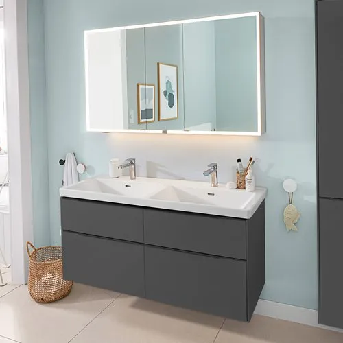 Bild von VILLEROY BOCH Subway 3.0 Waschbeckenunterschrank, mit Beleuchtung, 4 Auszüge, 1272 x 576 x 478 mm, Graphite #C568L1VR