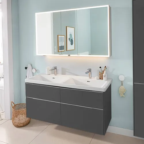 Bild von VILLEROY BOCH Subway 3.0 Waschbeckenunterschrank, mit Beleuchtung, 4 Auszüge, 1272 x 576 x 478 mm, Graphite #C568L0VR
