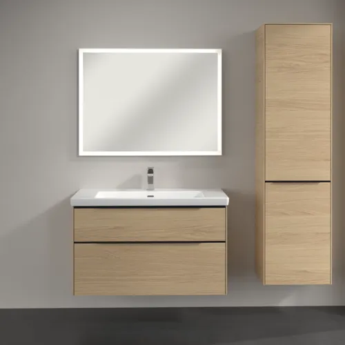 VILLEROY BOCH Subway 3.0 Hochschrank, 1 Tür, 1 Wäscheklappe, 450 x 1710 x 362 mm, Nordic Oak / Nordic Oak #C59301VJ, Bild 4