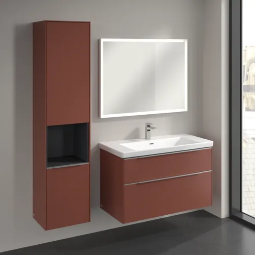 Bild von VILLEROY BOCH Subway 3.0 Hochschrank, 2 Türen, 400 x 1710 x 362 mm, Wine Red / Wine Red #C58800AH