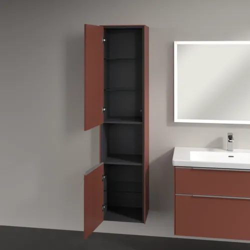 Bild von VILLEROY BOCH Subway 3.0 Hochschrank, 2 Türen, 400 x 1710 x 362 mm, Wine Red / Wine Red #C58800AH