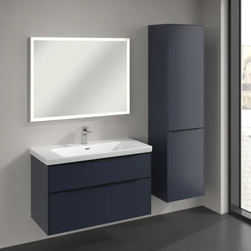Bild von VILLEROY BOCH Subway 3.0 Hochschrank, 1 Tür, 1 Wäscheklappe, 450 x 1710 x 362 mm, Marine Blue / Marine Blue #C59301VQ
