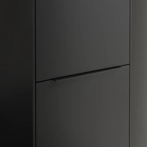Bild von VILLEROY BOCH Subway 3.0 Hochschrank, 1 Tür, 1 Wäscheklappe, 450 x 1710 x 362 mm, Volcano Black / Volcano Black #C59301VL