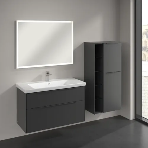 VILLEROY BOCH Subway 3.0 Mittelschrank, 2 Türen, 574 x 1200 x 362 mm, Graphite / Graphite #C59902VR, Bild 3