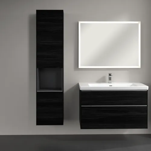 VILLEROY BOCH Subway 3.0 Hochschrank, 2 Türen, 400 x 1710 x 362 mm, Black Oak / Black Oak #C58800AB, Bild 4