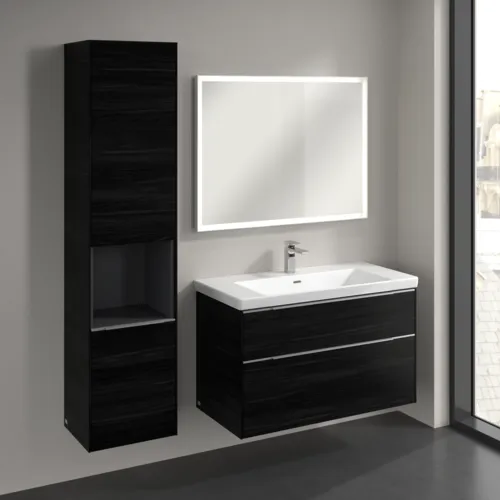 VILLEROY BOCH Subway 3.0 Hochschrank, 2 Türen, 400 x 1710 x 362 mm, Black Oak / Black Oak #C58800AB, Bild 3