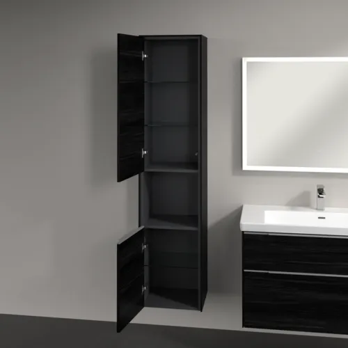 VILLEROY BOCH Subway 3.0 Hochschrank, 2 Türen, 400 x 1710 x 362 mm, Black Oak / Black Oak #C58800AB, Bild 5