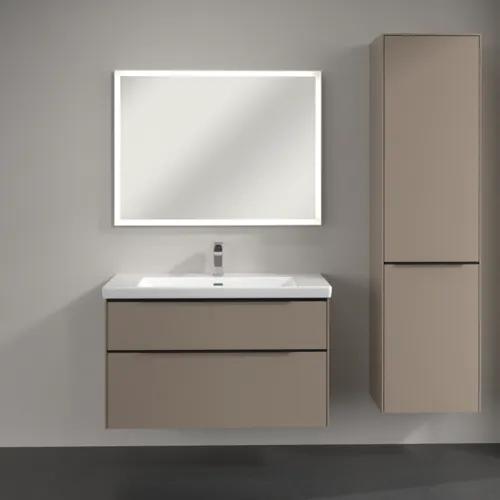 Bild von VILLEROY BOCH Subway 3.0 Hochschrank, 1 Tür, 1 Wäscheklappe, 450 x 1710 x 362 mm, Taupe / Taupe #C59301VM