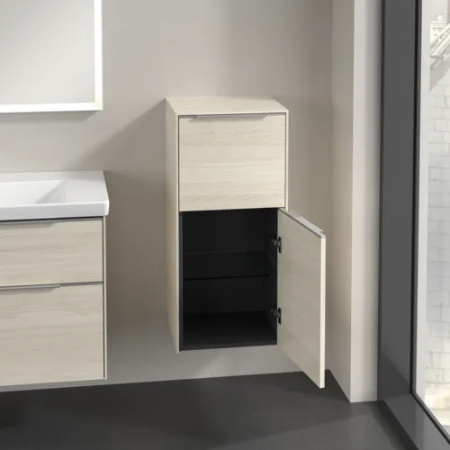 Bild von VILLEROY BOCH Subway 3.0 Seitenschrank, 1 Auszug, 1 Tür, 400 x 860 x 362 mm, White Oak / White Oak #C59500AA