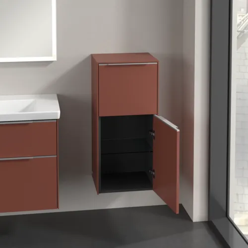 Bild von VILLEROY BOCH Subway 3.0 Seitenschrank, 1 Auszug, 1 Tür, 400 x 860 x 362 mm, Wine Red / Wine Red #C59500AH