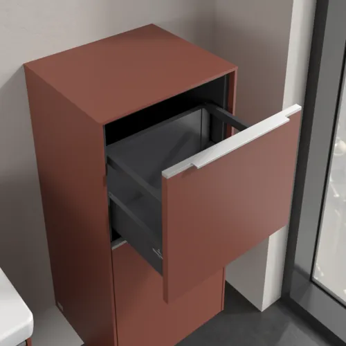 Bild von VILLEROY BOCH Subway 3.0 Seitenschrank, 1 Auszug, 1 Tür, 400 x 860 x 362 mm, Wine Red / Wine Red #C59500AH