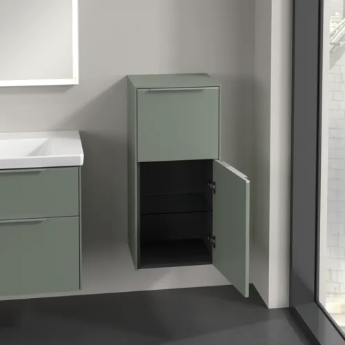 Picture of VILLEROY BOCH Subway 3.0 Side cabinet, 1 pull-out compartment, 1 door, 400 x 860 x 362 mm, Soft Green / Soft Green #C59500AF