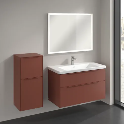 Picture of VILLEROY BOCH Subway 3.0 Side cabinet, 1 pull-out compartment, 1 door, 400 x 860 x 362 mm, Wine Red / Wine Red #C59402AH