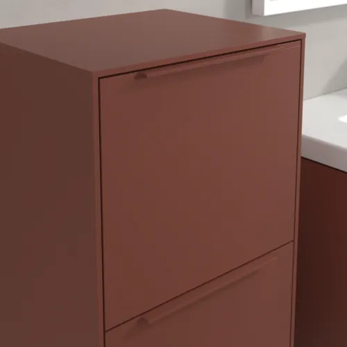 Picture of VILLEROY BOCH Subway 3.0 Side cabinet, 1 pull-out compartment, 1 door, 400 x 860 x 362 mm, Wine Red / Wine Red #C59402AH