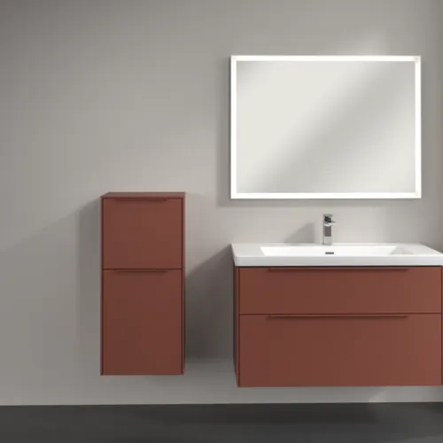 Picture of VILLEROY BOCH Subway 3.0 Side cabinet, 1 pull-out compartment, 1 door, 400 x 860 x 362 mm, Wine Red / Wine Red #C59402AH