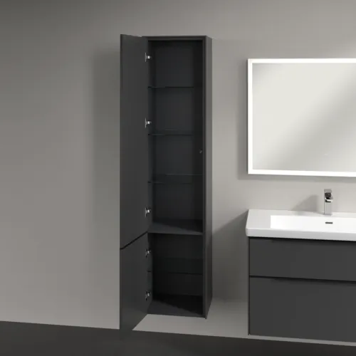 Bild von VILLEROY BOCH Subway 3.0 Hochschrank, 2 Türen, 400 x 1710 x 362 mm, Graphite / Graphite #C58601VR