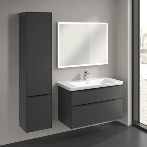 Bild von VILLEROY BOCH Subway 3.0 Hochschrank, 2 Türen, 400 x 1710 x 362 mm, Graphite / Graphite #C58601VR