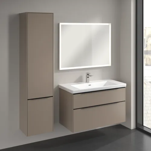 Bild von VILLEROY BOCH Subway 3.0 Hochschrank, 2 Türen, 400 x 1710 x 362 mm, Taupe / Taupe #C58601VM
