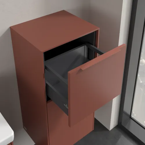 Bild von VILLEROY BOCH Subway 3.0 Seitenschrank, 1 Auszug, 1 Tür, 400 x 860 x 362 mm, Wine Red / Wine Red #C59502AH
