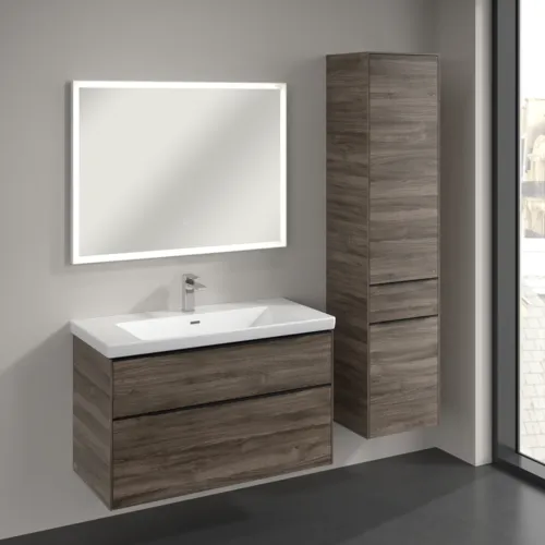 Bild von VILLEROY BOCH Subway 3.0 Hochschrank, 2 Türen, 1 Auszug, 400 x 1710 x 362 mm, Stone Oak / Stone Oak #C59101RK