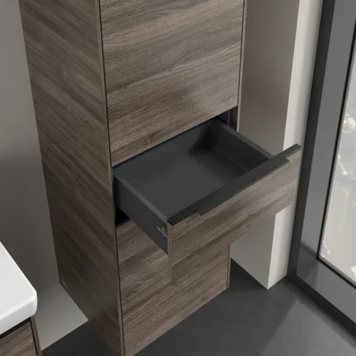 Bild von VILLEROY BOCH Subway 3.0 Hochschrank, 2 Türen, 1 Auszug, 400 x 1710 x 362 mm, Stone Oak / Stone Oak #C59101RK