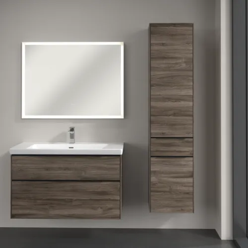 Bild von VILLEROY BOCH Subway 3.0 Hochschrank, 2 Türen, 1 Auszug, 400 x 1710 x 362 mm, Stone Oak / Stone Oak #C59101RK