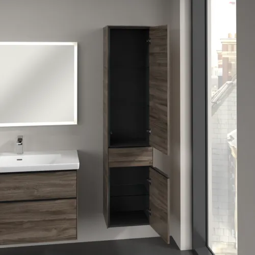 Bild von VILLEROY BOCH Subway 3.0 Hochschrank, 2 Türen, 1 Auszug, 400 x 1710 x 362 mm, Stone Oak / Stone Oak #C59101RK