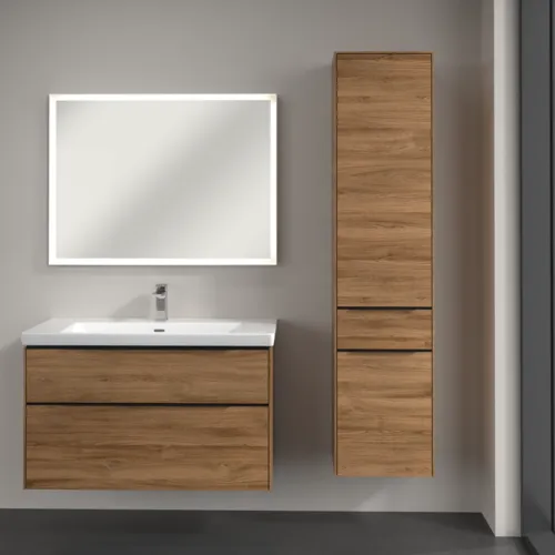 Bild von VILLEROY BOCH Subway 3.0 Hochschrank, 2 Türen, 1 Auszug, 400 x 1710 x 362 mm, Kansas Oak / Kansas Oak #C59101RH