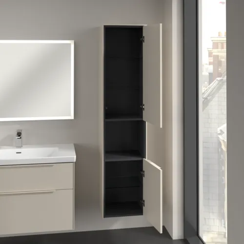 Bild von VILLEROY BOCH Subway 3.0 Hochschrank, 2 Türen, 400 x 1710 x 362 mm, Cashmere Grey / Cashmere Grey #C58902VN