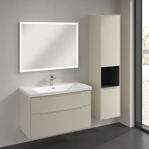 Bild von VILLEROY BOCH Subway 3.0 Hochschrank, 2 Türen, 400 x 1710 x 362 mm, Cashmere Grey / Cashmere Grey #C58902VN