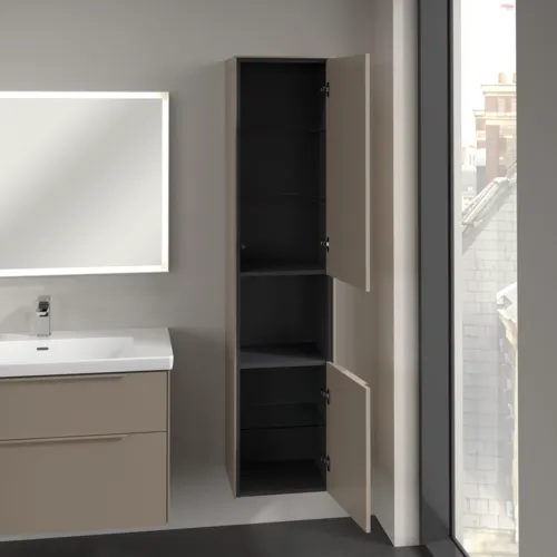 Bild von VILLEROY BOCH Subway 3.0 Hochschrank, 2 Türen, 400 x 1710 x 362 mm, Taupe / Taupe #C58902VM
