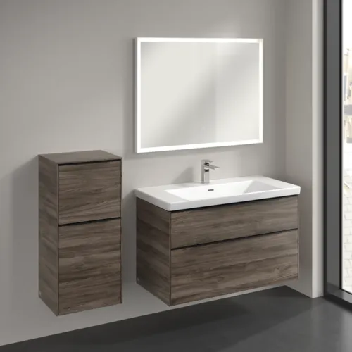 Bild von VILLEROY BOCH Subway 3.0 Seitenschrank, 1 Auszug, 1 Tür, 400 x 860 x 362 mm, Stone Oak / Stone Oak #C59401RK