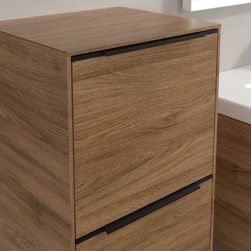Bild von VILLEROY BOCH Subway 3.0 Seitenschrank, 1 Auszug, 1 Tür, 400 x 860 x 362 mm, Kansas Oak / Kansas Oak #C59401RH
