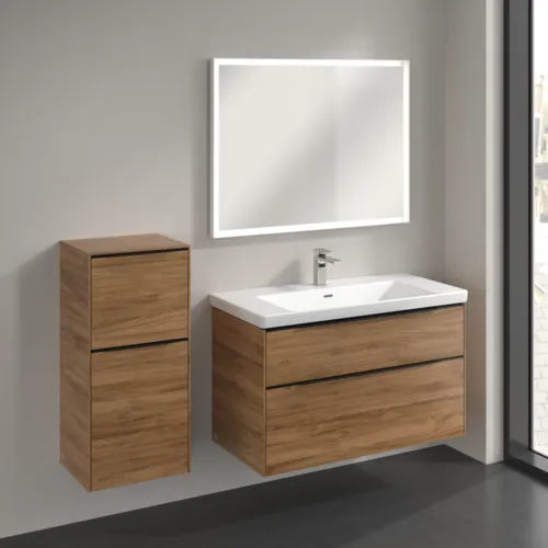 Bild von VILLEROY BOCH Subway 3.0 Seitenschrank, 1 Auszug, 1 Tür, 400 x 860 x 362 mm, Kansas Oak / Kansas Oak #C59401RH